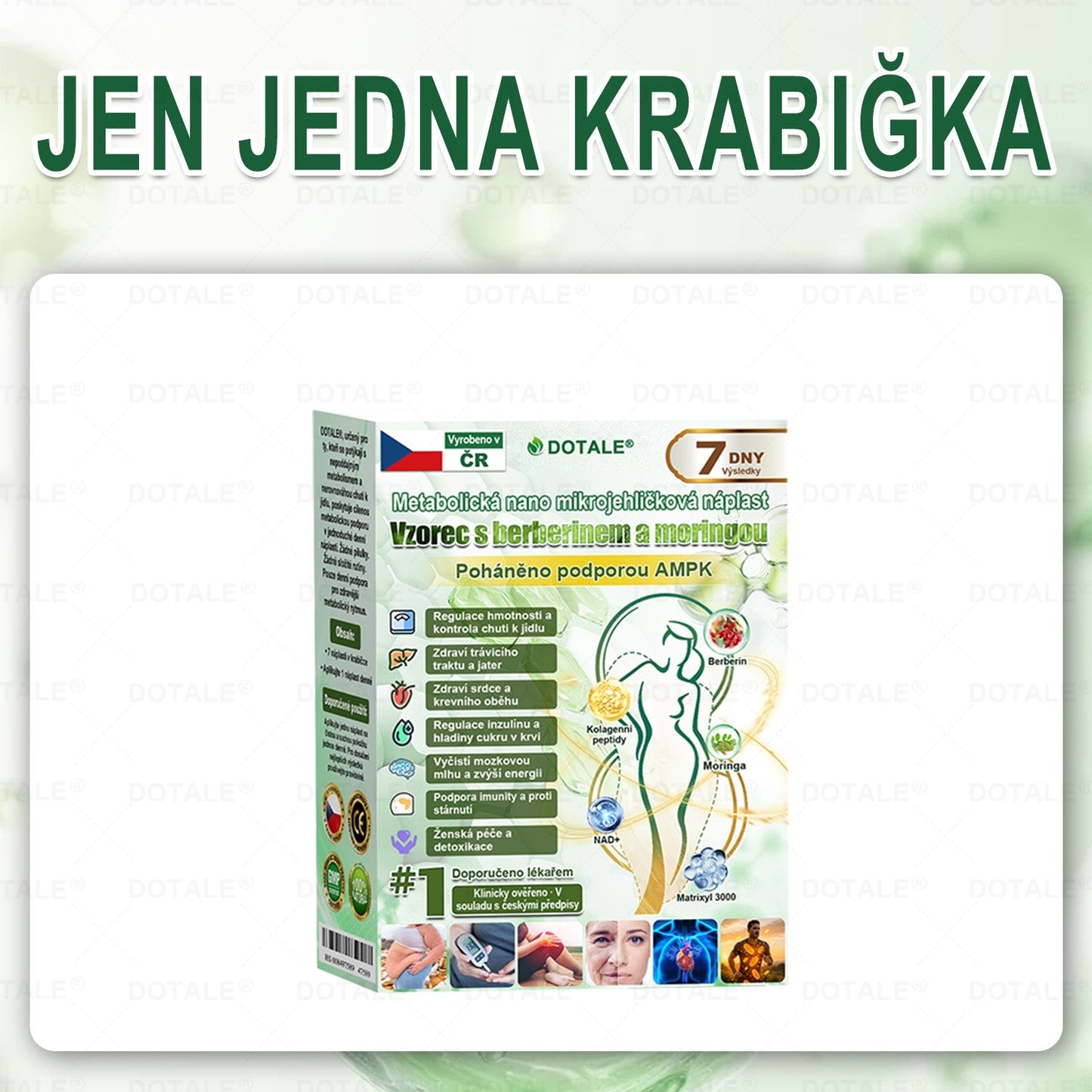 𝑫𝑶𝑻𝑨𝑳𝑬® metabolická nano mikrojehličková náplast 🧑‍⚕️ (Pouze jednou denně, viditelné výsledky již do 7 dnů!) ✅ Formule Berberin + Moringa, ideální při nadváze, nedokonalostech pokožky, diabetu, spánkové apnoe a kloubních potížích 💥💥